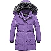 Chrisuno Girl's Long Parka Warm Winter Coat Water Resistant Quilted Puffer Jacket Snow Outwear