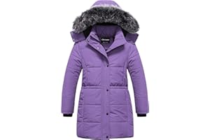 Chrisuno Girl's Long Parka Warm Winter Coat Water Resistant Quilted Puffer Jacket Snow Outwear