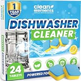 Dishwasher Cleaner Tablets &amp; Deodorizer, Deep Cleaning Descaler, 24 Ct | For Dish Washer Use. Fights Limescale, Hard Water, Calcium &amp; Grease Buildup, Odor Control, Septic Safe, 12 Month Supply
