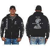 JH DESIGN GROUP Mens Ford Shelby Cobra Zip-Up Hoodie with Front & Back Emblems