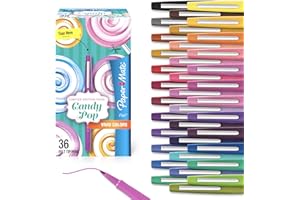 Paper Mate Flair Felt Tip Pens, Medium Point (0.7mm), Limited Edition Candy Pop Pack, 36 Count - Perfect for Teachers, Students, Expressive Writing, Drawing