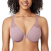 DELIMIRA Women's Front Closure Racerback Bras Plus Size Full Coverage Supportive Underwire Plunge Unlined Bra