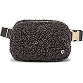 FODOKO Sherpa Belt Bag, Fleece Crossbody Bag Fanny Pack for Women Fashionable Everywhere Waist Bum Bag Pack with Hardware Buckle (Coffee)