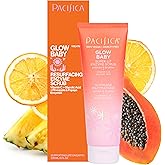 Pacifica Glow Baby Exfoliating Face Scrub, Brightening Enzyme Facial Cleanser w/ Vitamin C & Glycolic Acid for Radiant Smooth