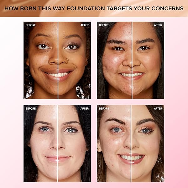 TOO FACED BORN THIS WAY NATURAL FINISH LONGWEAR LIQUID FOUNDATION | MEDIUM-TO-FULL COVERAGE | HYDRATING + OIL FREE, 1 FL OZ, SNOW