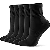 CS CELERSPORT 5 Pairs Mini Crew Ankle Socks Cushioned Running Casual Socks for Women and Men