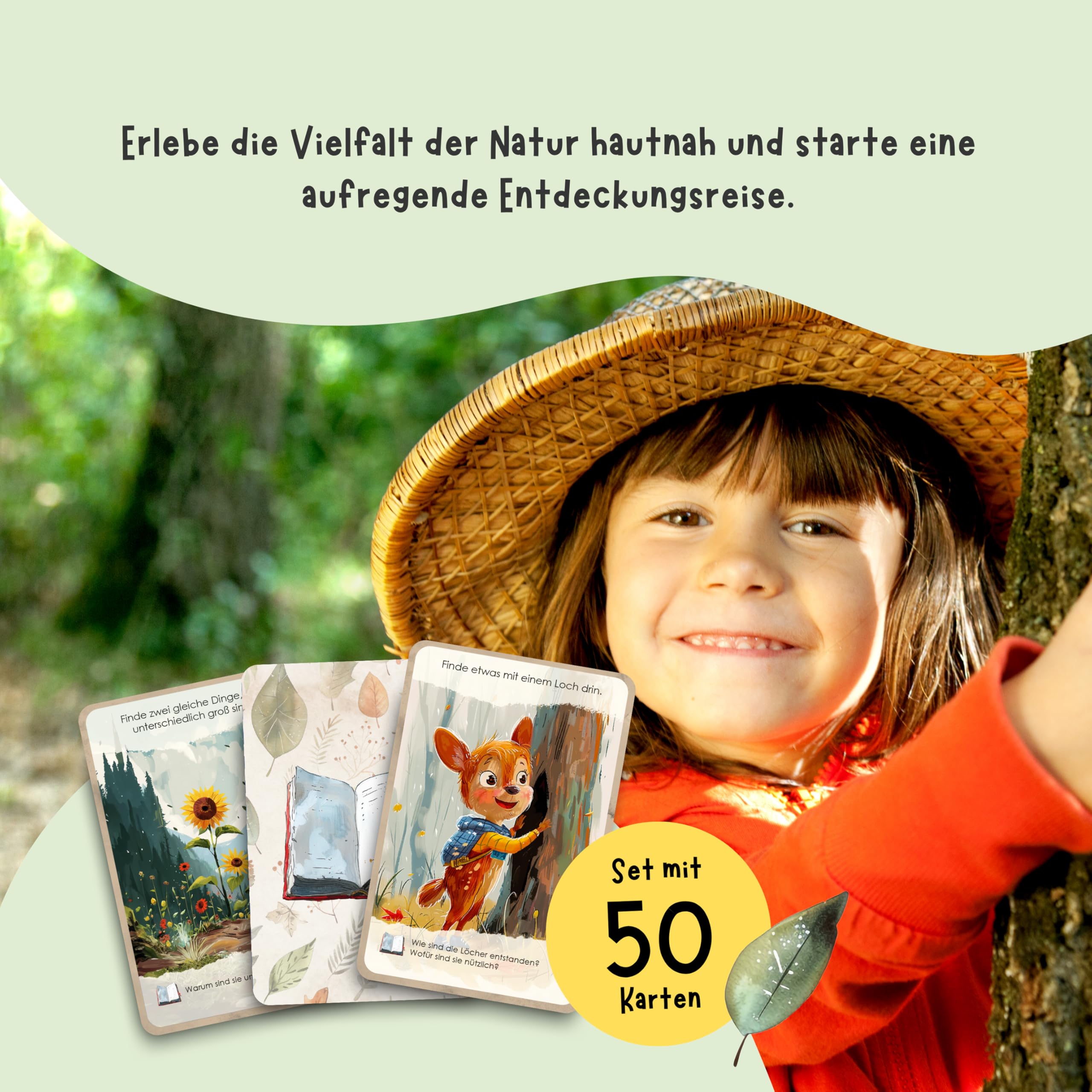 50 Entdeckerkarten für Kinder – Outdoor Schatzsuche und Natur entdecken I Spannendes Suchspiel I Lernspiel & Geschenk für Mädchen und Junge I Spiele ab 4, 5, 6, 7, 8 Jahre 5