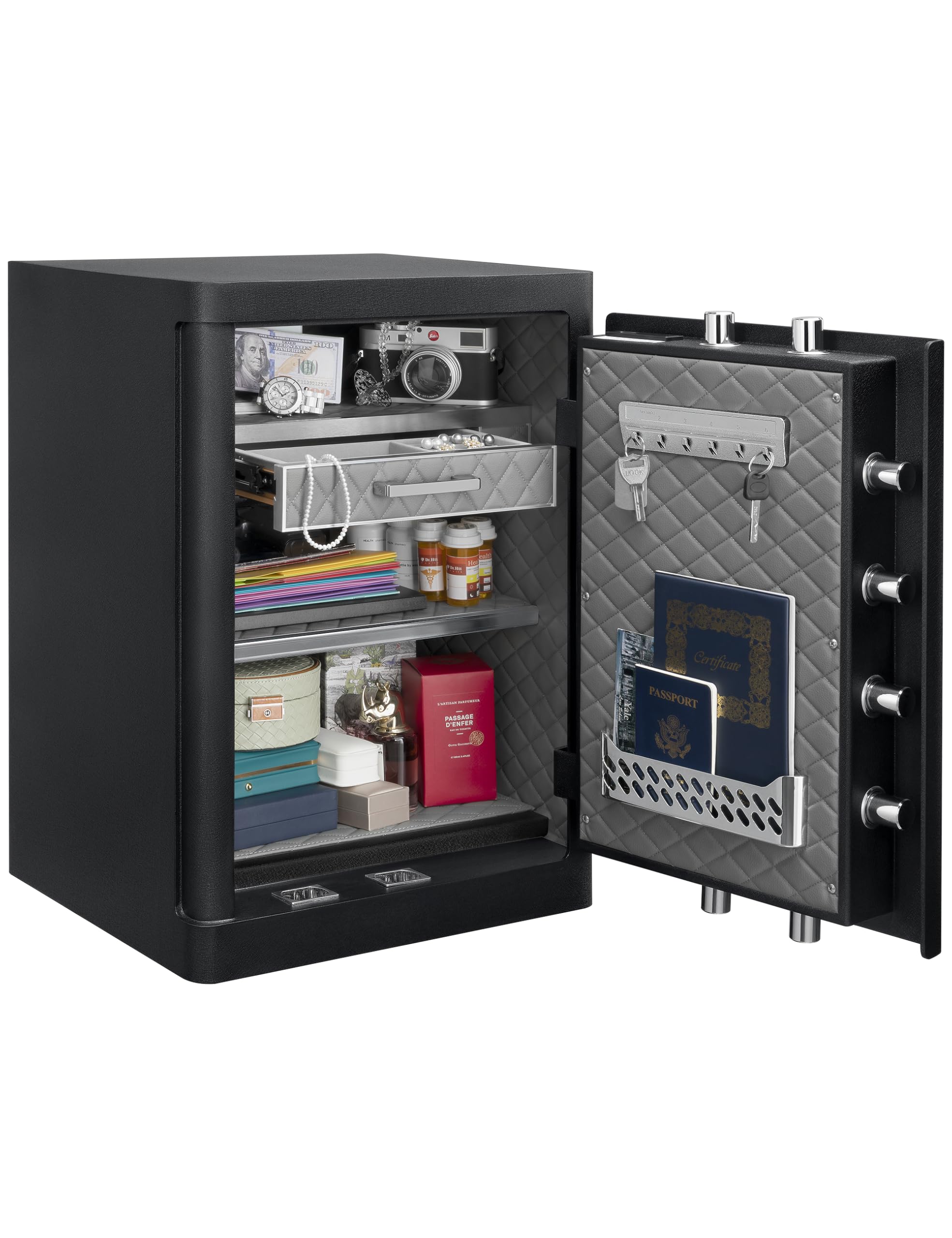 Photo 1 of JINXNOBI Luxury Large Biometric Safe,Jewelry Safes for Home,4 Cubic Feet Safe Box Fingerprint Access,25.2inch Home Safes with Jewelry Drawer,Heavy of 90.5lbs