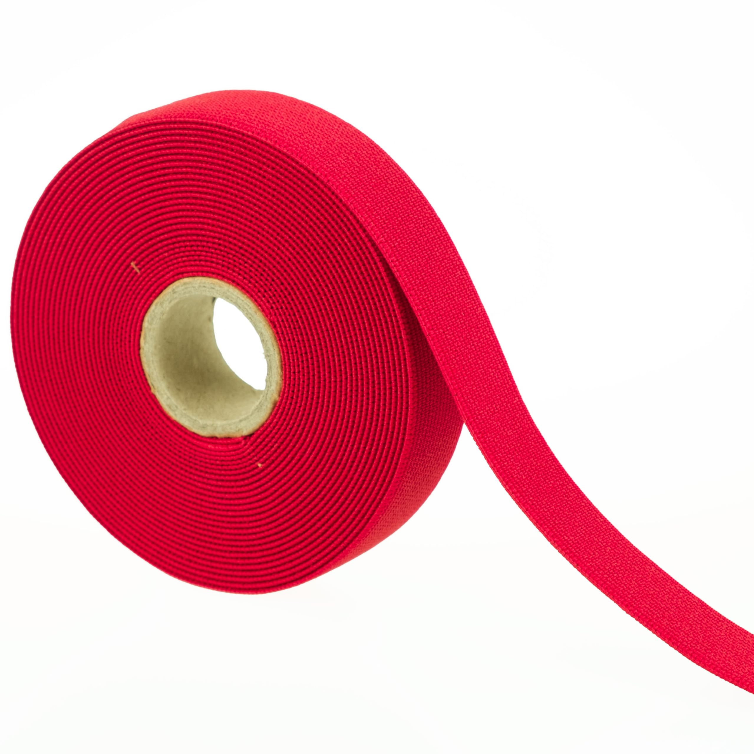 Coloured Elastic for Sewing, 20mm Sewing Elastic, Woven Type, 5 Metres (Red)