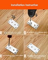 Gorffy 10pcs Flat Brackets 80x40mm Stainless Steel Wood Joining Plates Mending view 4