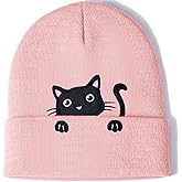 Cat Beanie Cute Lover Gifts Animal Knitted Hats Valentines Gifts for Cat Mom Women Funny Stuff Accessories Decor
