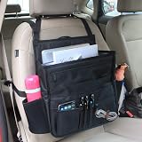 Luxja Car Seat Storage Organiser Front Back Car Seat Organizer Black view 2