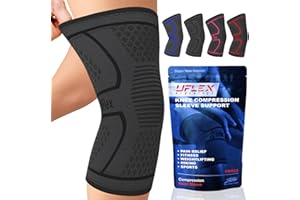 UFlex Athletics Compression Knee Brace for Women & Men Knee Sleeves Support for Sports, Running, Weightlifting, Arthritis, Meniscus Tear, ACL, Hiking, Recovery Support & Fitness