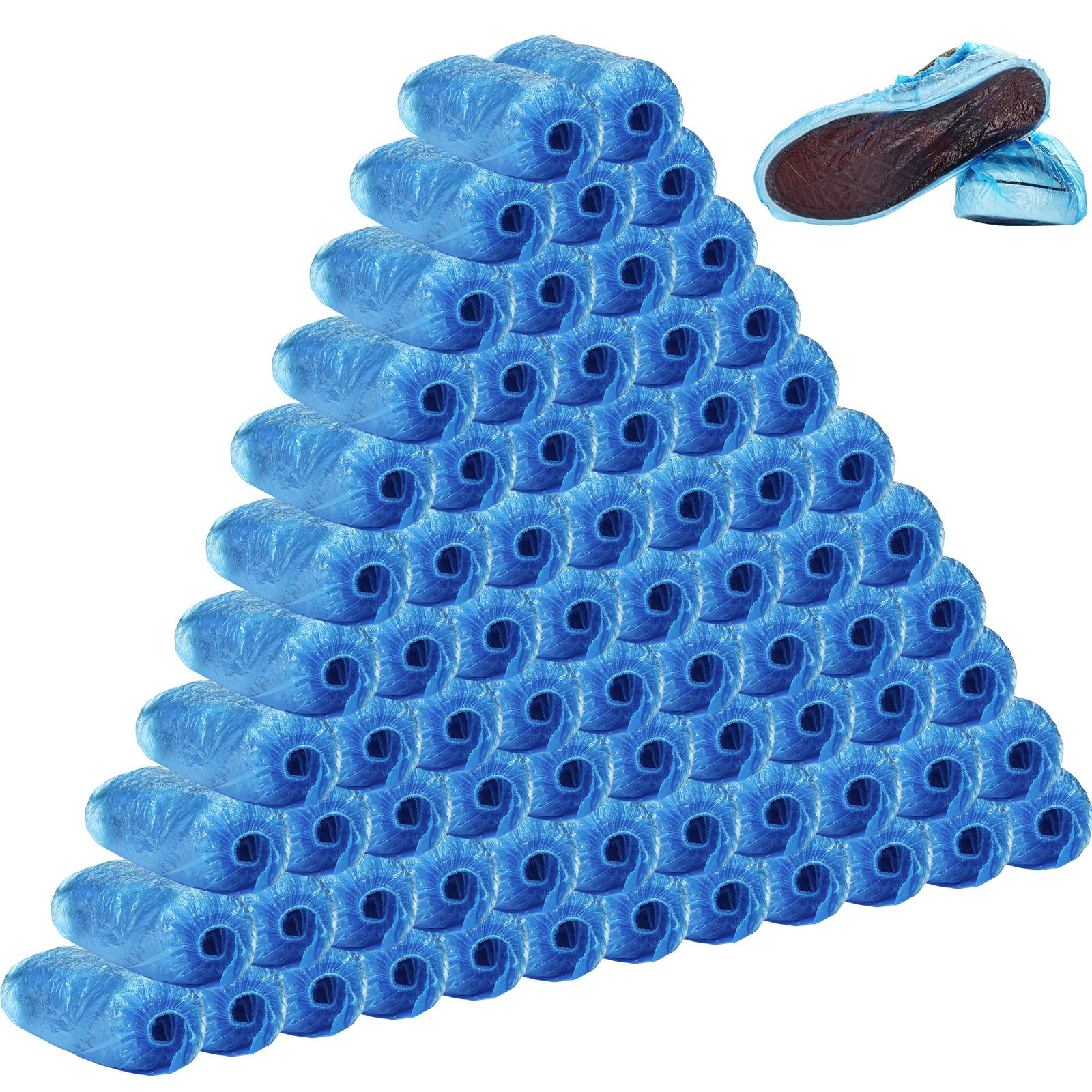 Photo 1 of 2000 PCS Disposable Shoe Covers Non Slip Booties Protectors Stretchable Thick Extra Shoe Covers for Indoors Outdoors, Medical, Real Estate, Construction, Floor, Carpet, One Size Fits Most (Blue)