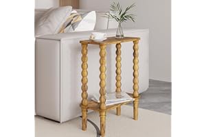Veegle Narrow Side Table, Small End Table with Storage Shelf, Modern Bedside Table Night Stand for Living Room, Bedroom, Offi