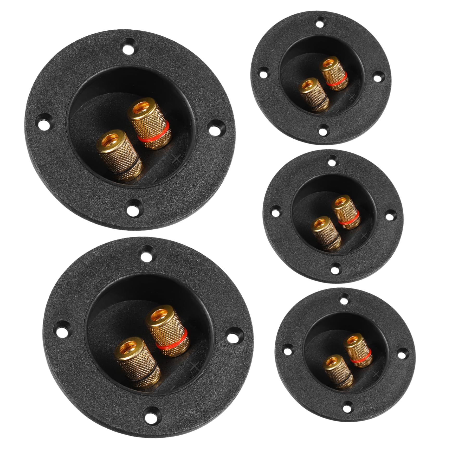 Toddmomy 5pcs DIY Home Car Stereo Screw Cup Connectors Subwoofer Plugs 2-Way Speaker Box Terminal Binding Post