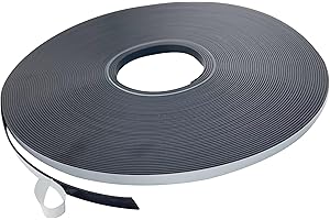 Master Magnetics ZG38A-ABX Flexible Magnet Strip with Adhesive Back, 1/16" Thick, 3/8" Wide, 100' (1 Roll), Gray