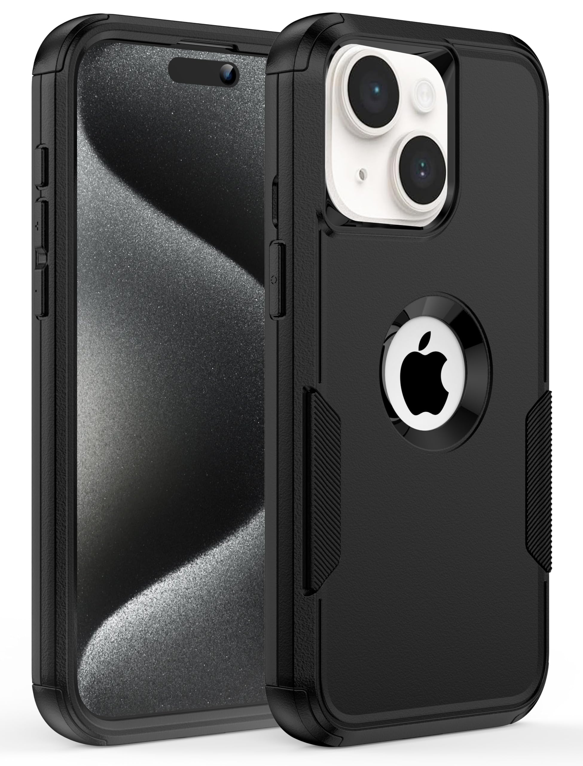 HayyaCase for iPhone 15 Case [Shockproof] [Dropproof] [Rugged & Durable] [2X Screen Protectors + Camera Lens Protector] Heavy Duty Protection Phone Case Cover for iPhone 15 6.1", Dark
