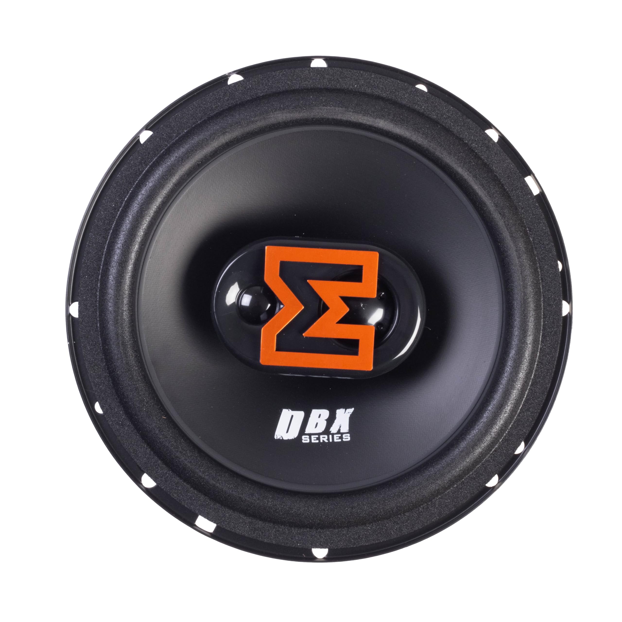 EDGE EDBX6 6.5” inch (16.5cm) 3 way Coaxial speaker - 90/180 W, Black and Orange. Includes Grilles, Sold in Pairs