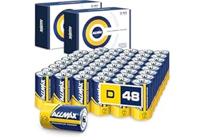 Allmax D Maximum Power Alkaline Batteries (48 Count) – Ultra Long- Lasting, 7-Year Shelf Life, Leakproof Design, Maximum Perf