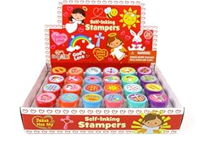TINYMILLS Religious Christian Love Valentine's Day Stampers for Kids Religious Prizes Carnival VBS Sunday School Church Festival Classroom Giveaways Gift Jesus Loves You Party Favors