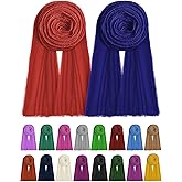 Yahenda 18 Picees Women Scarfs Shawl Hijab Soft Cotton Hemp Long Scarf Head Wraps for Women, 27 x 69 Inches