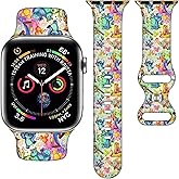Cartoon Band Compatible with Apple Watch 38mm/40mm/41mm/42mm/44mm/45mm/46mm, Cute Bands Replacement for Apple Watch Series 10 9 8 7 6 5 4 3 SE2, Silicone iWatch Band for Women Men