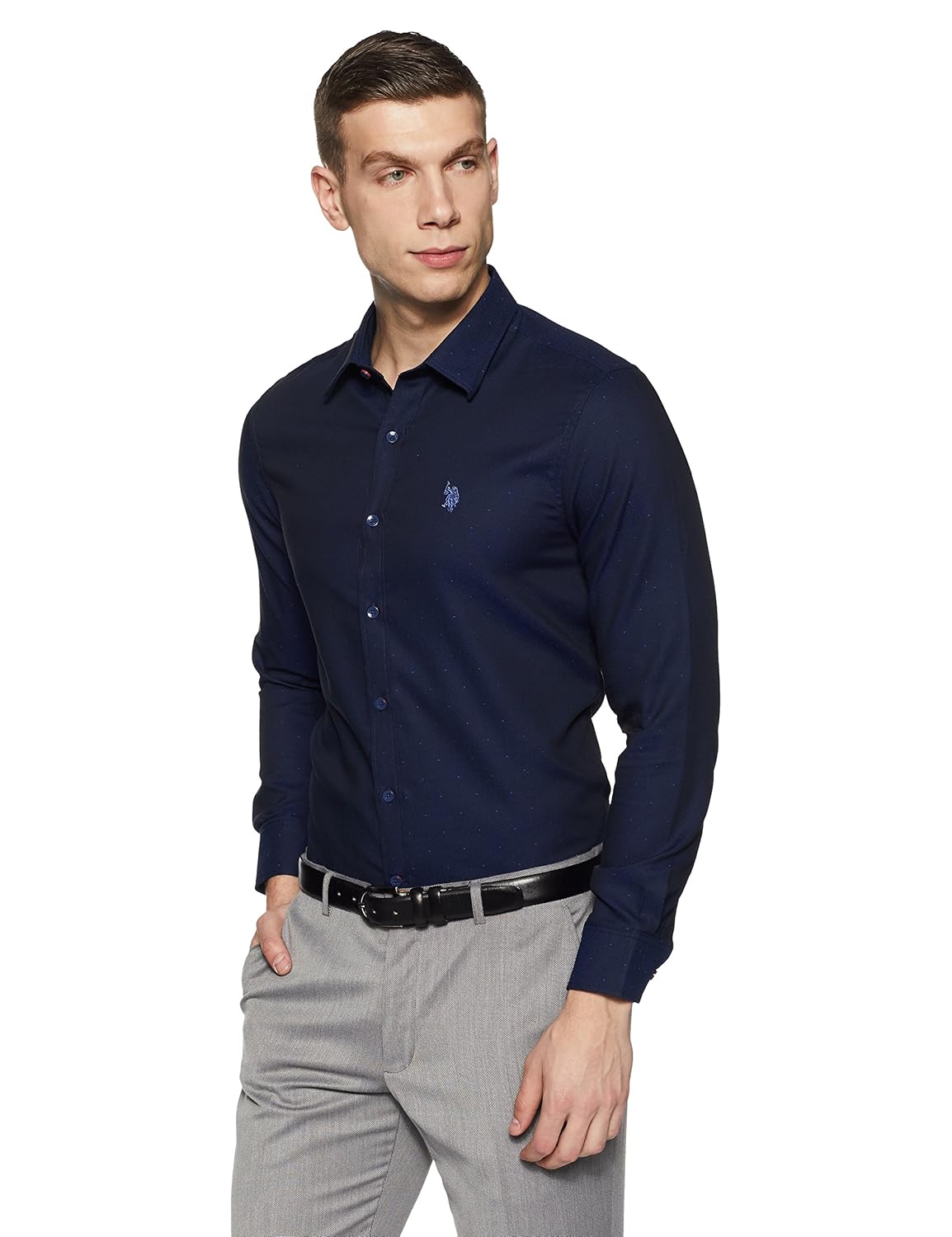 us polo association men's checkered regular fit formal shirt