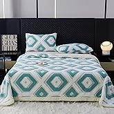 LEVINIS Sherpa Throw Blanket 60 × 80 inch, 440 GSM Boho Sherpa Fleece Blankets for All Season, Warm and Cozy Blanket for Couch Sofa Bed Office Camping, Blue Grey