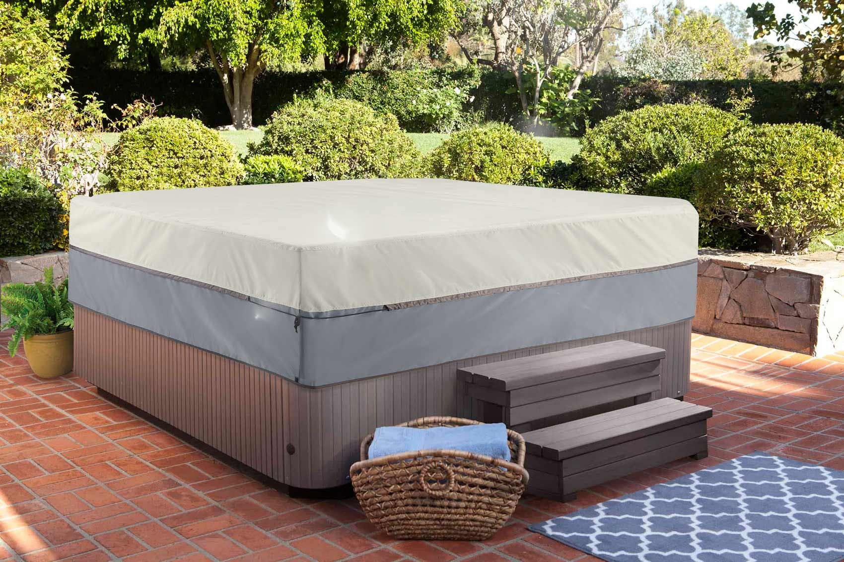 Photo 1 of STEECA Waterproof Hot Tub Cover Outdoor Square SPA Hard Cover Protector 85 x 85 x 20H inch