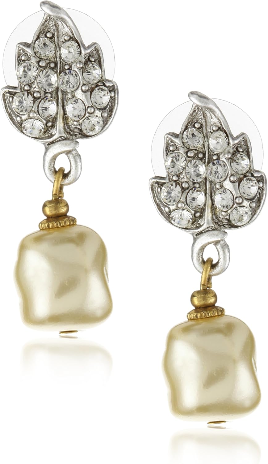 Antiquities Couture Swarovski Crystal Faux Pearl Drop