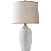 AIEAMPDO 25” Modern Traditional Ceramic Table Lamp with Gray Spots | Rotary Switch Bedside Lamp with Textured Finish, Rustic 