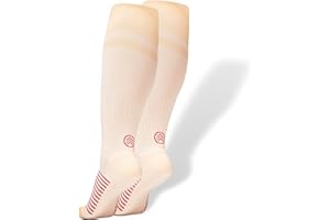 Gripjoy Compression Socks with Grips for Women & Men - 15-20mmHg - Knee High Non-slip Socks