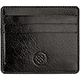 Maxwell Scott - Mens Luxury Italian Leather Compact Credit Card Holder Case Slimline - Made in Italy - The Marco Black