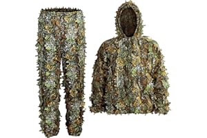 LYLPYHDP Ghillie Suit, Kids Adult 3D Leafy Camouflage Clothing, Camo Suit for Turkey Hunting, Hunting Suit for Outdoor Game， Halloween