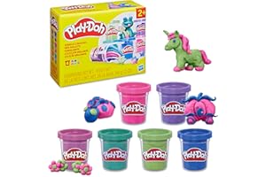 Play-Doh Lot de 6 pièces de la collection Sparkle - Couleurs métalliques assorties - Fournitures d'art et d'artisanat pour en