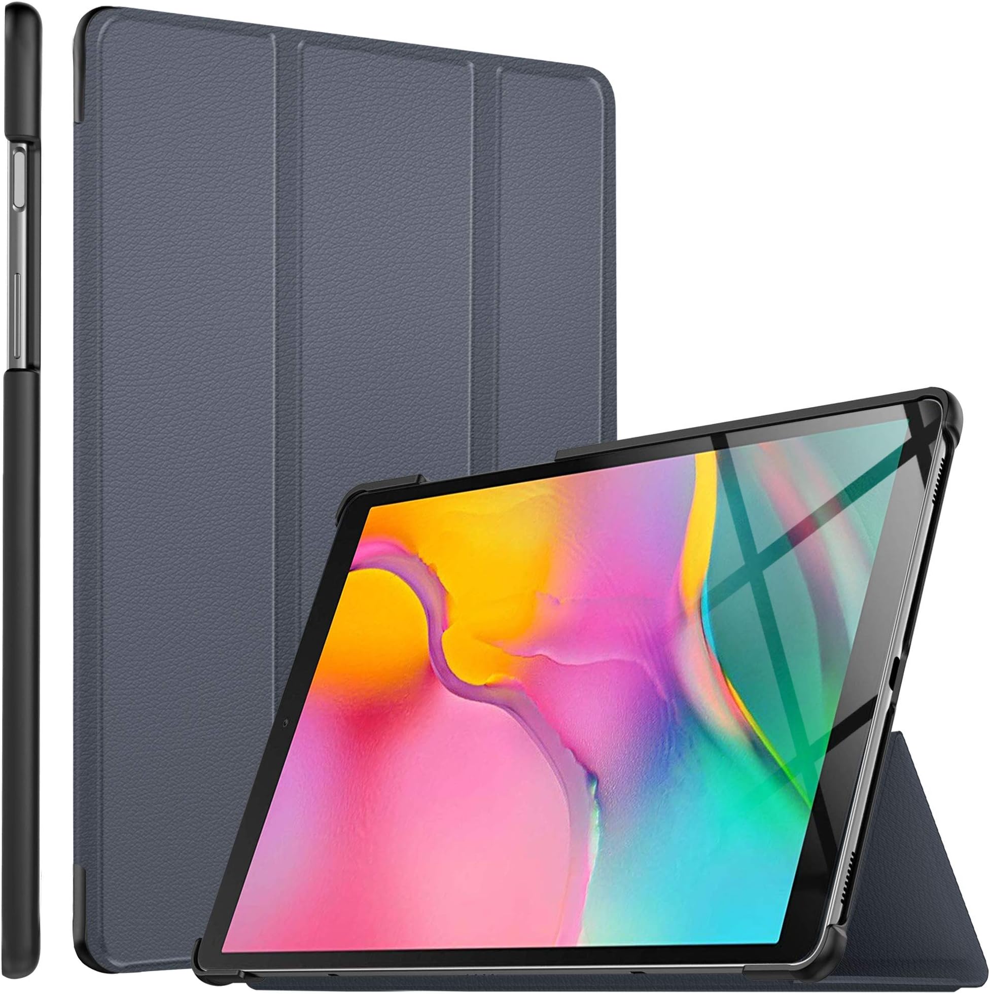ELTD Case for Samsung Galaxy TAB A T510/T515 2019,Flip Premium Slim light Shell Protective Cover Case for Samsung Galaxy TAB A T510/T515 10.1 Inch 2019 Tablet (Ash)