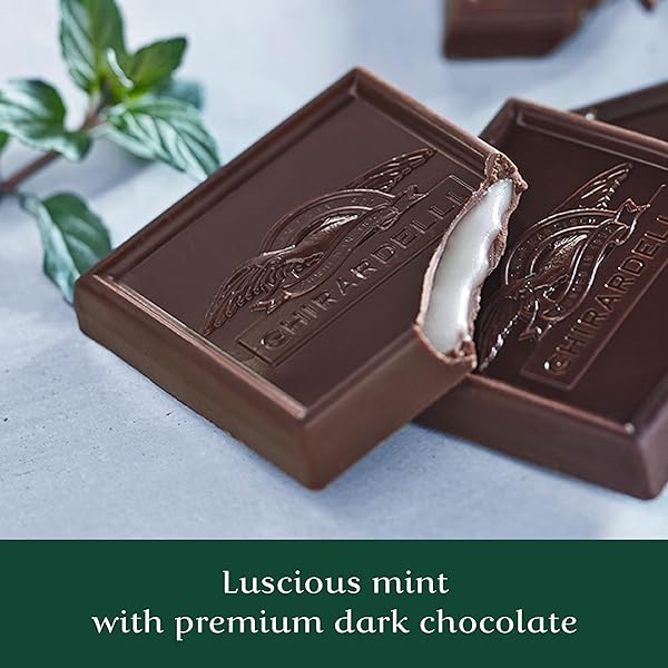 GHIRARDELLI DARK CHOCOLATE MINT SQUARES, 5.32 OZ BAG