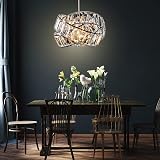 Giggi Modern Chrome Light Shade with Clear Acrylic Crystals 29cm Pendant view 8
