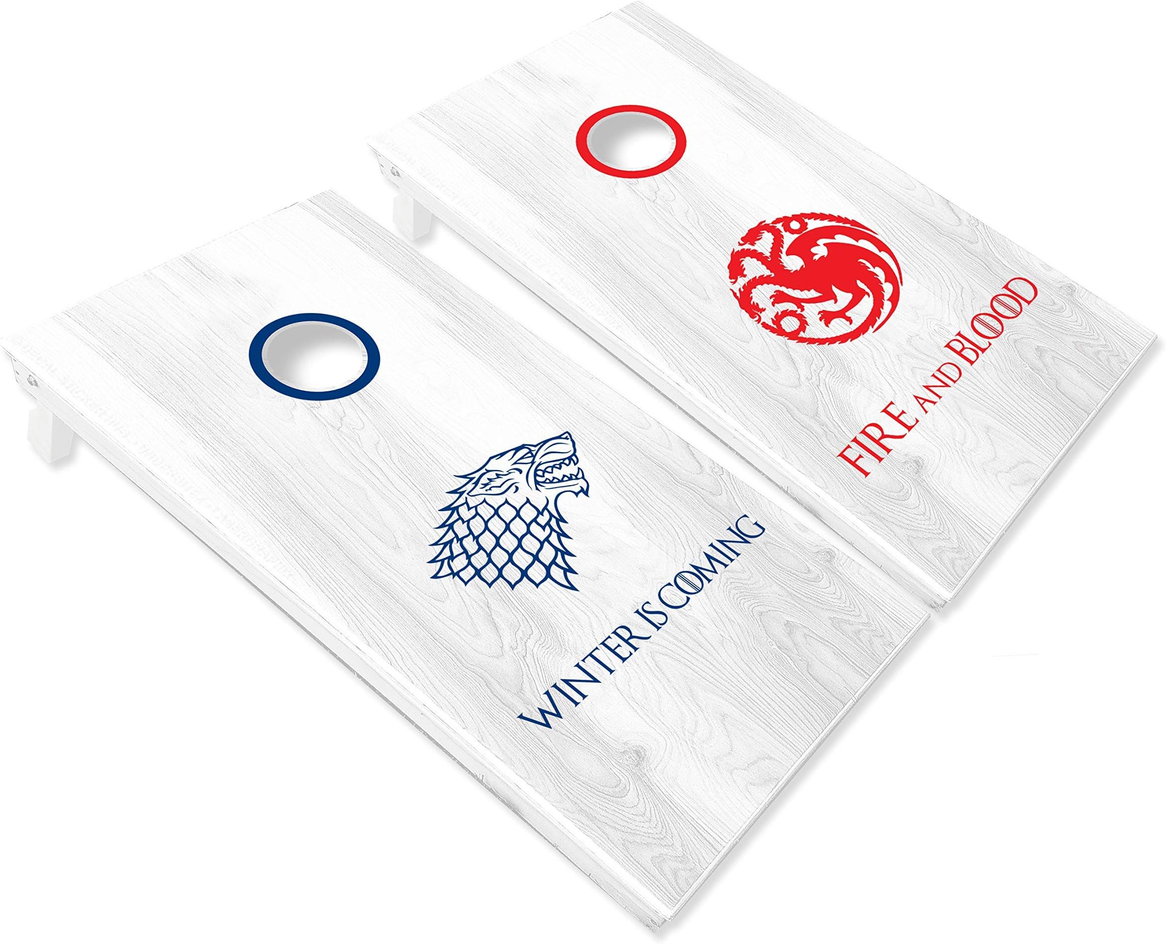 Winter Is Coming and Fire and Blood Cornhole Board Decals | Six (6) Individually Sized Vinyl Stickers | Decal Sticker Hub