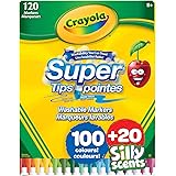Crayola Super Tips Washable Markers, 120 Count, Holiday Toys, Gift for Boys and Girls, Kids, Stocking , Arts and Crafts, Gift