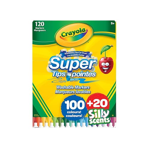 Crayola Super Tips Washable Markers, 120 Count, Holiday Toys, Gift for Boys and Girls, Kids, Stocking, Arts and Crafts, Gifting