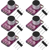 Weewooday 6 Pcs Max4466 Electret Microphone Amplifier Module with Gain | Adjustable Gain Control, Breakout Board for Arduino, Amplifier for Sound Detection, Voice Recognition Audio Projects