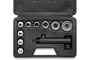 NEIKO 02614A Interchangeable Large Hollow Hole Punch Tool Set, 10 Piece, Gasket Maker, Heavy Duty Gasket Punch Set, Includes Hole Puncher Tool Carrying Case, Leather Punch Set