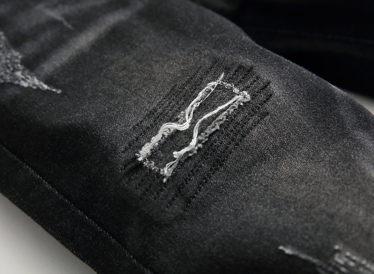 FREDD MARSHALL Boy's Black Skinny Ripped Destroyed Distressed Stretch Slim Fit Denim Jeans Pant: Clothing
