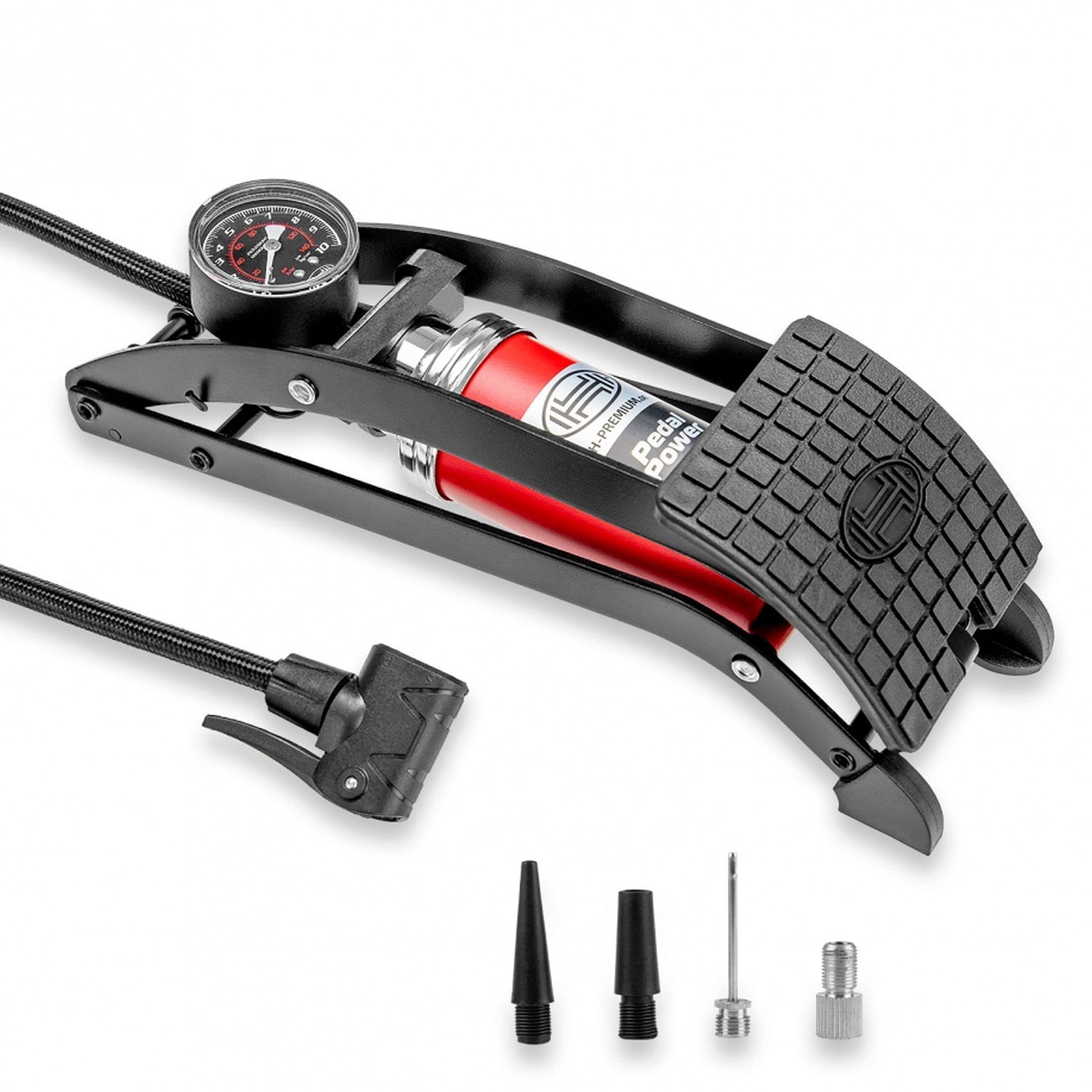 Premium HEYNER Pedalpower Pro Foot Air Pump With Gauge 10 BAR 100PSI H215000