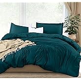 Utopia Bedding Duvet Cover King Size - 3 Piece with Zipper Closure - 1 Comforter Cover 104X90 Inches & 2 Pillow Shams 20X36 Inches (Teal) Comforter Not Included