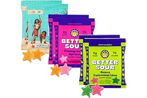 Better Sour Variety Pack, Guava Calamansi, Pomegranate Apricot, and Passion Fruit Sour Gummy Stars, Bold Fruit Flavor, mouthwatering Sour Candy, Vegan and Gluten-Free Treats, 6 Pouch Set