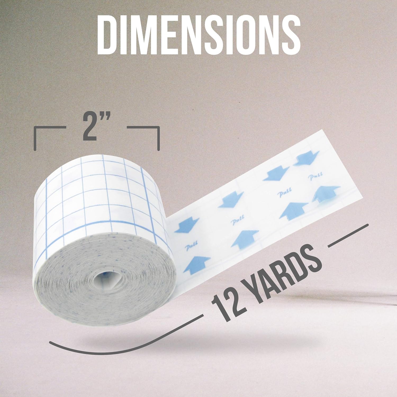 JJ CARE [Premium] Transparent Film Dressing for Wounds, Transparent Dressing (2”x 12 Yard) Tattoo Bandage Roll & Aftercare Tape, Waterproof Transparent Film Dressing Roll for Bandages: Industrial & Scientific