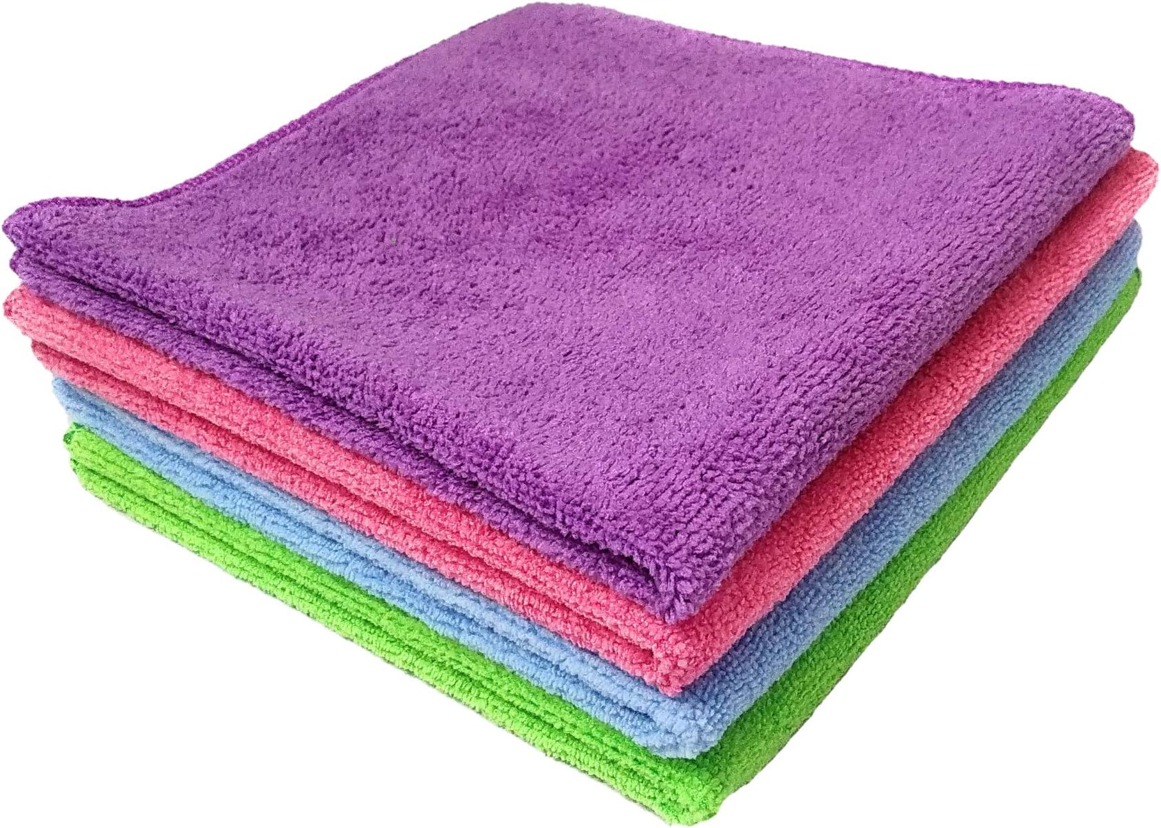 SOBBY 4 Pcs Microfiber Cloth for Car & bikes Cleaning Detailing polishing (40cmx40cm, 350gsm, Multicolour)
